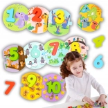 Puzzle didattico Montessori Tooky Toy per l'apprendimento dei numeri