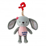 Coniglietto di peluche con carillon e clip BABY MIX