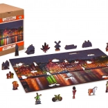 Puzzle in legno Amsterdam notturno con pezzi unici