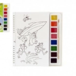 Album da colorare con colori e pennello Talpa e elicottero