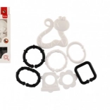 Animaletto da mordere con ciondoli in bianco e nero