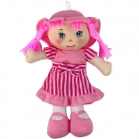 Bambola di stoffa rosa a righe 28 cm
