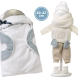 Abitino per bambola NEW BORN 40–42 cm – set da 6 pezzi con base portatile