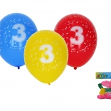 palloncini gonfiabili 30 cm con numero 3 – set da 5 pz