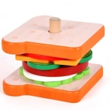 Set da costruzione sandwich in legno con carte ricetta