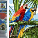 Pittura con diamanti Pappagalli sui rami 30 × 40 cm