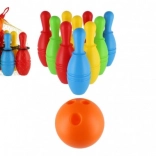 Birilli da bowling in plastica 21 cm – set da 10 pezzi in rete