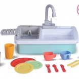 Lavello da cucina per bambini con acqua corrente e accessori 40 cm