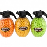 Palline di gomma per pistola 6 mm in barattolo a forma di granata (800 pz, 3 colori)