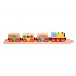 Bigjigs Rail treno merci con verdura e binari