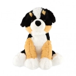 Cagnolino di peluche seduto 38 cm nero‑marrone‑bianco
