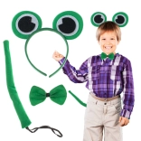 set costume da rana per bambini: cerchietto con occhi, papillon e coda