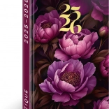 Diario NOTIQUE 18 mesi Petito – Fiori viola 2025/2026, 11 x 17 cm