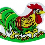 Cavalluccio a dondolo in legno a forma di gallo per bambini