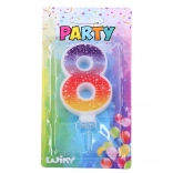 Candela per feste numero 8 Stelle