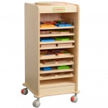armadietto in legno per pannelli educativi MASTERKIDZ 28 × 28 cm con ruote
