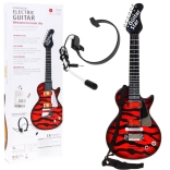 Chitarra elettrica per bambini con cuffie e microfono – Rosso