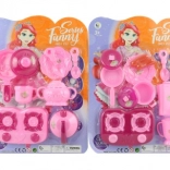 Set di stoviglie in plastica per bambini con fornello e accessori