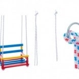 Altalena in legno colorata 38 × 30 cm, portata 80 kg