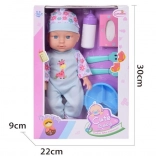 Bambola bebè 29 cm con alimentazione e accessori