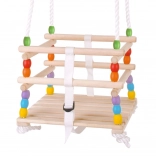 Altalena in legno con perline per bambini Bigjigs Toys