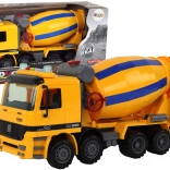 Betoniera arancione Rotazione della botte Suoni e luci Veicolo da cantiere