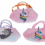 Borsa in peluche con unicorno