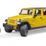 Bruder Jeep Wrangler Rubicon con ciclista e bicicletta