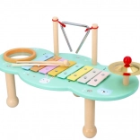 Tavolino musicale per bambini con xilofono, triangolo e piatto