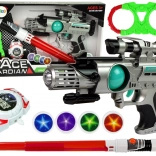 Set di armi spaziali Space Guardian con pistola laser e spada
