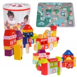 Blocchi di Legno Città per Bambini 3+ Puzzle Base e Classificatore di Forme