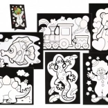 Immagine da grattare 6 pz colorata + 6 pz supporti in scatola 19x22x6,5 cm