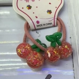 Elastici per capelli con motivo ciliegia, set di 2 pz