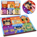 Tavola sensoriale manipolativa in legno con serrature e numeri