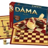 Dama e Mulino con pezzi in legno gioco da tavolo