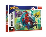 Puzzle 100 pezzi spiderman maschera di ragnatela trefl