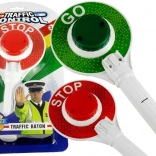 Paletta stradale della polizia illuminata su entrambi i lati