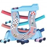 Pista automobilistica con rampe e 4 mini auto