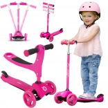 Evo monopattino triciclo per bambini 2 in 1 con sedile, rosa