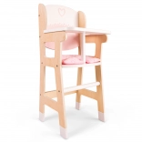 Seggiolone in legno per bambole con cuscinetto
