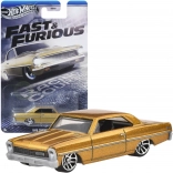 Hot Wheels Fast & Furious 1966 Chevy Nova macchinina dorata 1:64, 7,5 cm