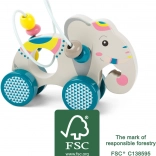 small foot elefante di legno su ruote jungle