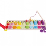 Set educativo in legno 4-in-1 con numeri, forme e pesca magnetica