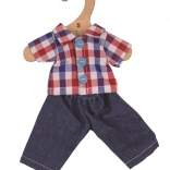 Bigjigs Toys camicia a quadri e jeans per bambola
