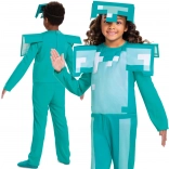 Costume per bambini MINECRAFT armatura di diamante 109–126 cm (4–6 anni)
