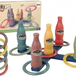 Gioco di lancio con anelli su bottiglie con punteggio, 10 pezzi