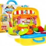 Cucina portatile per bambini stile food truck 3+ con valigetta su ruote e accessori