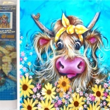 NORIMPEX pittura con diamanti – mucca con fiocco 30 × 40 cm