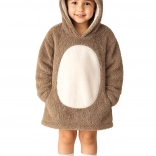Coperta felpa con cappuccio riccio Cozy Noxxiez per bambini 3–6 anni