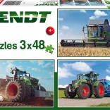 schmidt puzzle trattori fendt 3×48 pezzi